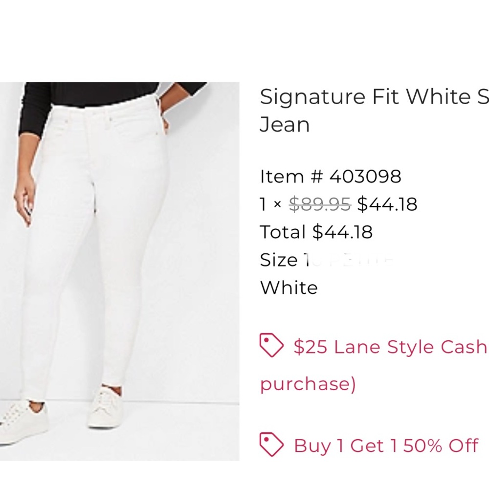 Signature Fit White Skinny Jeans